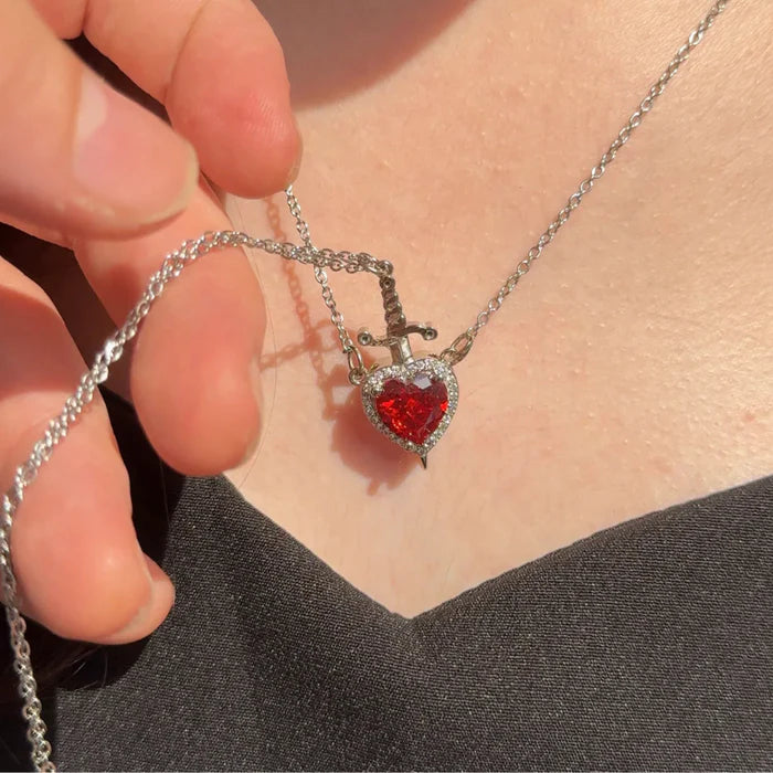 Heart and Sword Necklace