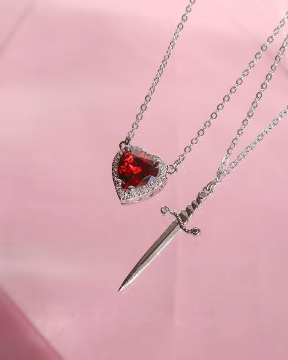 Heart and Sword Necklace