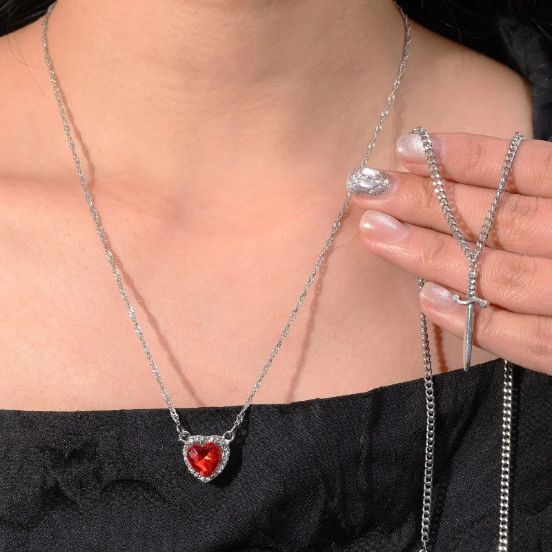 Heart and Sword Necklace