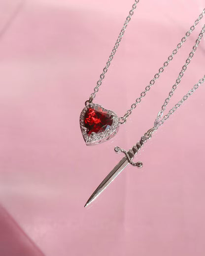 Heart and Sword Necklace